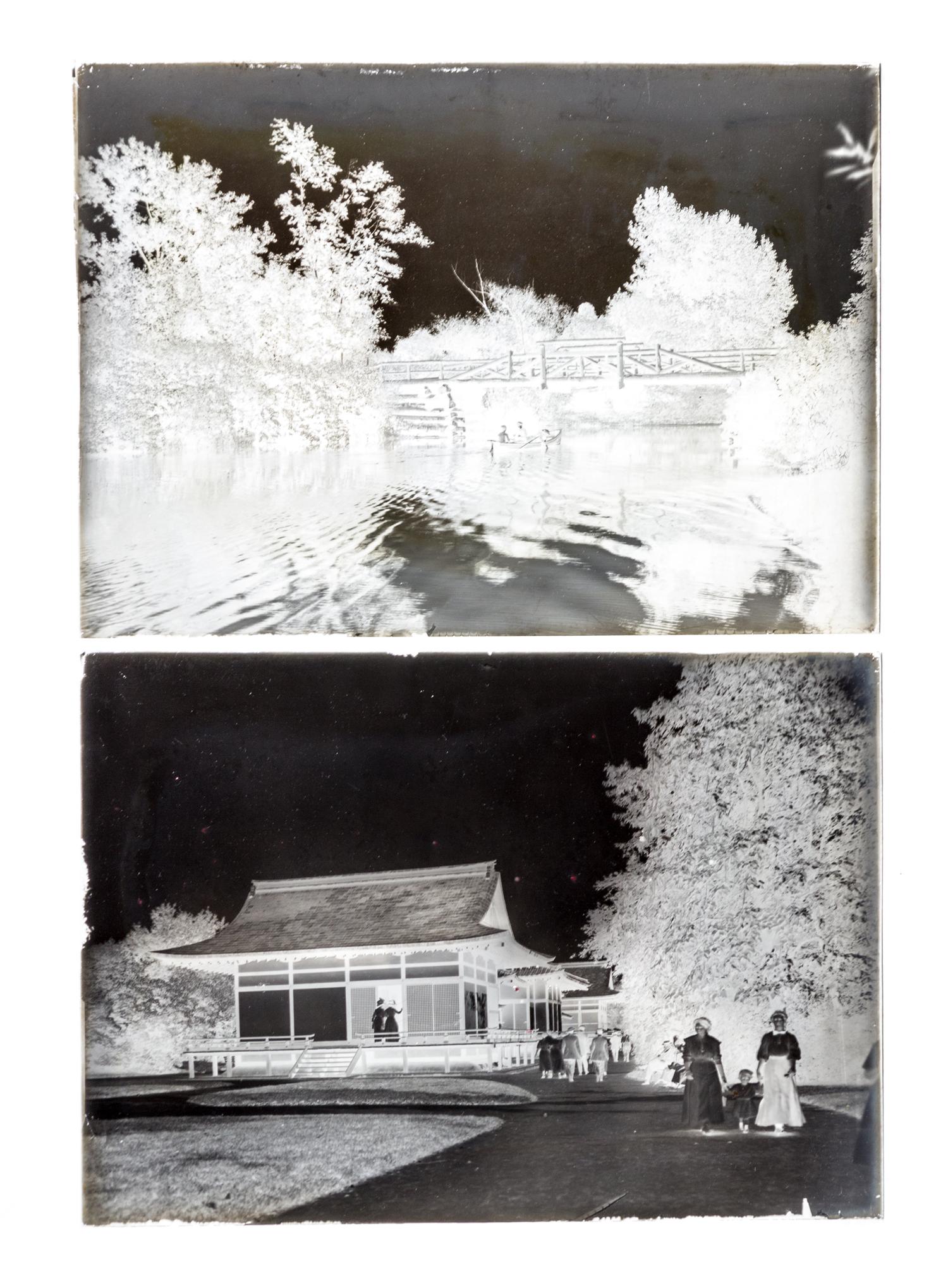 (CHICAGO), PHOTOGRAPHY. A collection of glass plate negatives depicting the Columbian Exposition grounds. Chicago, c. 1900-1905.