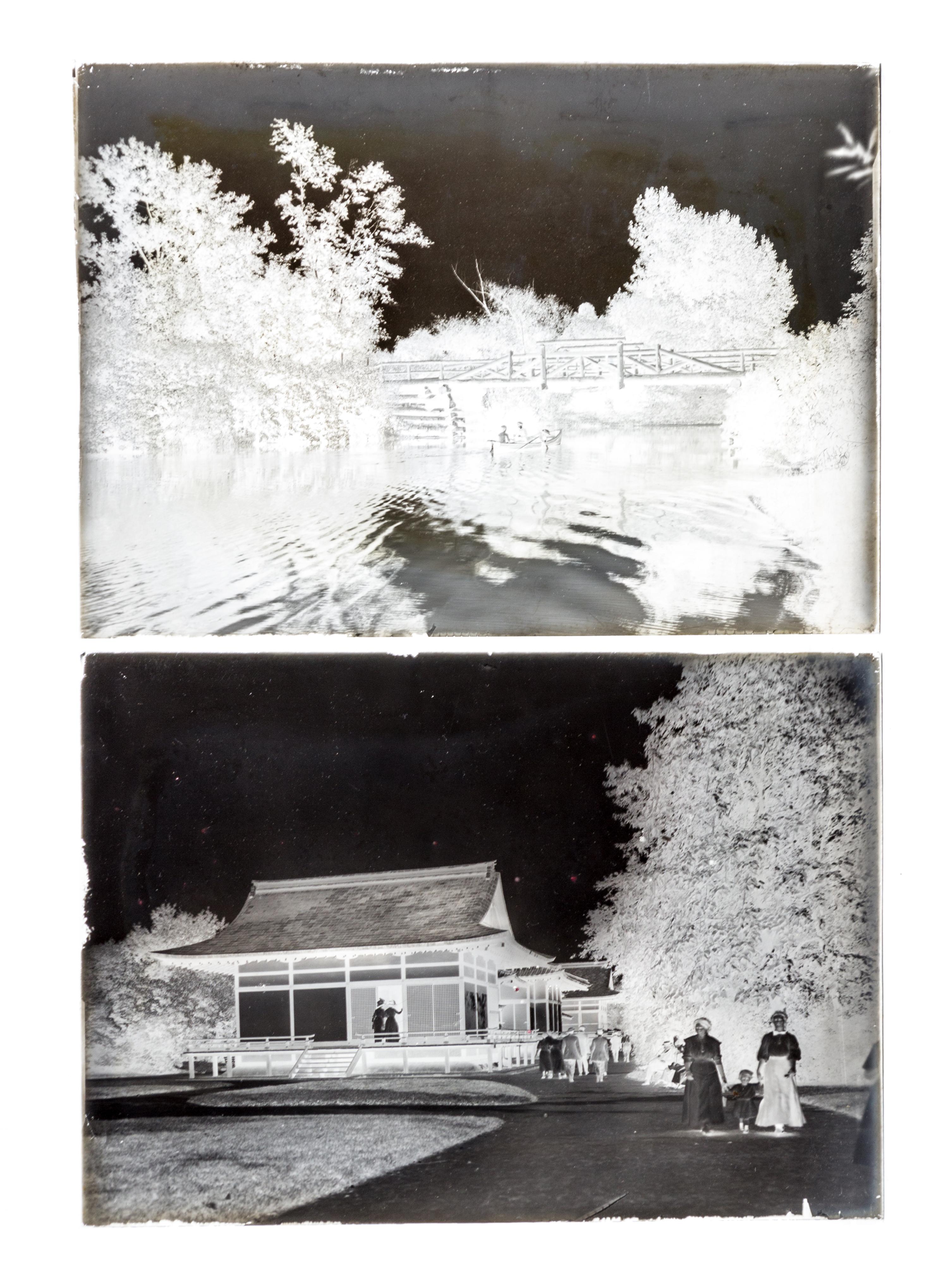 (CHICAGO), PHOTOGRAPHY. A collection of glass plate negatives depicting the Columbian Exposition grounds. Chicago, c. 1900-1905.