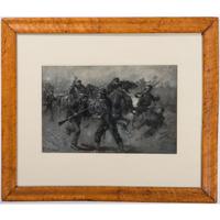 Stampede of the 11th Corps on the Plank Road, Oil Painting by Allen C. Redwood, 1886