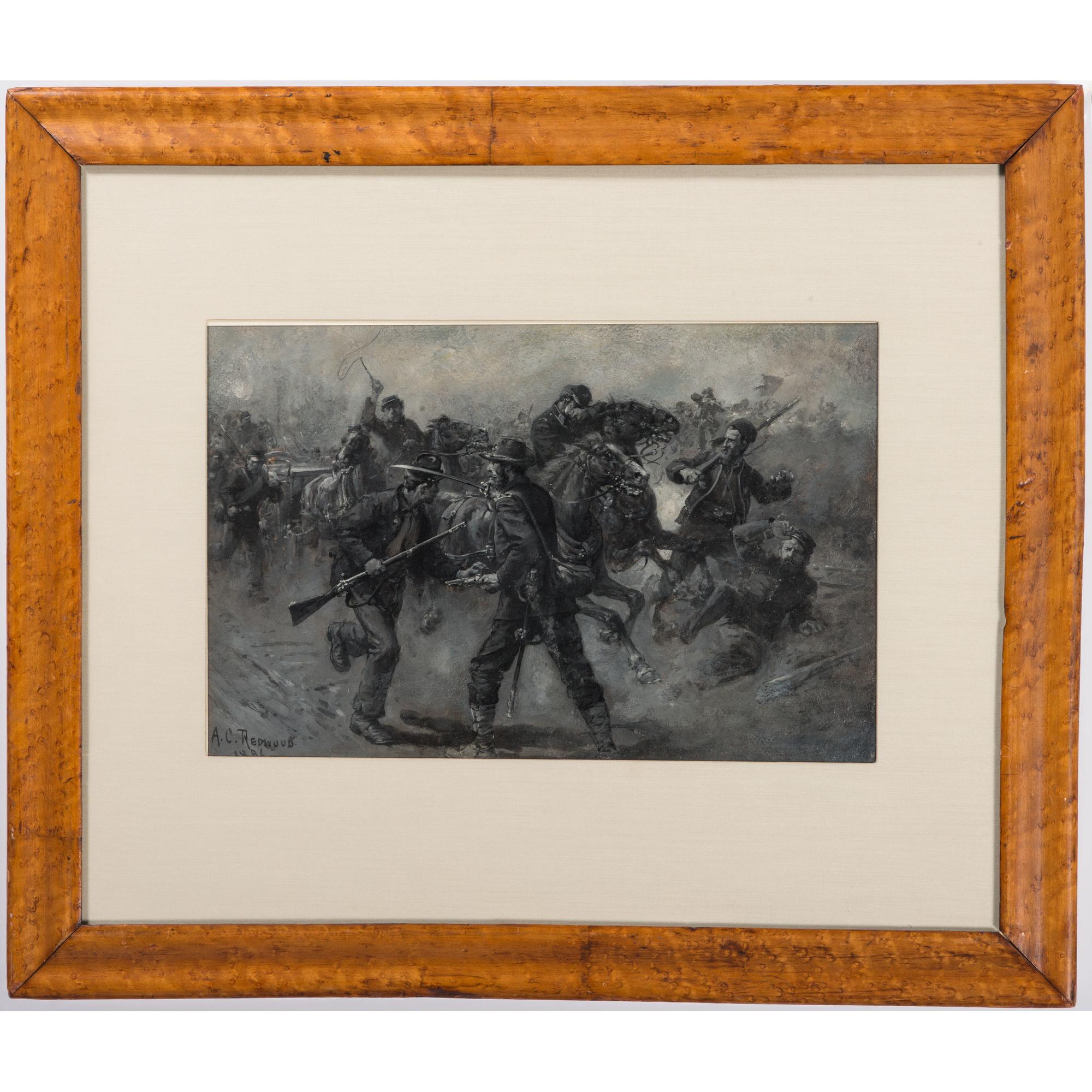 Stampede of the 11th Corps on the Plank Road, Oil Painting by Allen C. Redwood, 1886