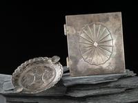 Navajo Silver Lidded Box and Ashtray