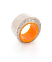 An Hermes Sterling Silver Quark Dome Ring, Size 5.5; Width 11mm.