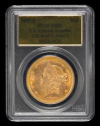A United States 1857-S S.S. Central America: Liberty Head $20 Gold Coin