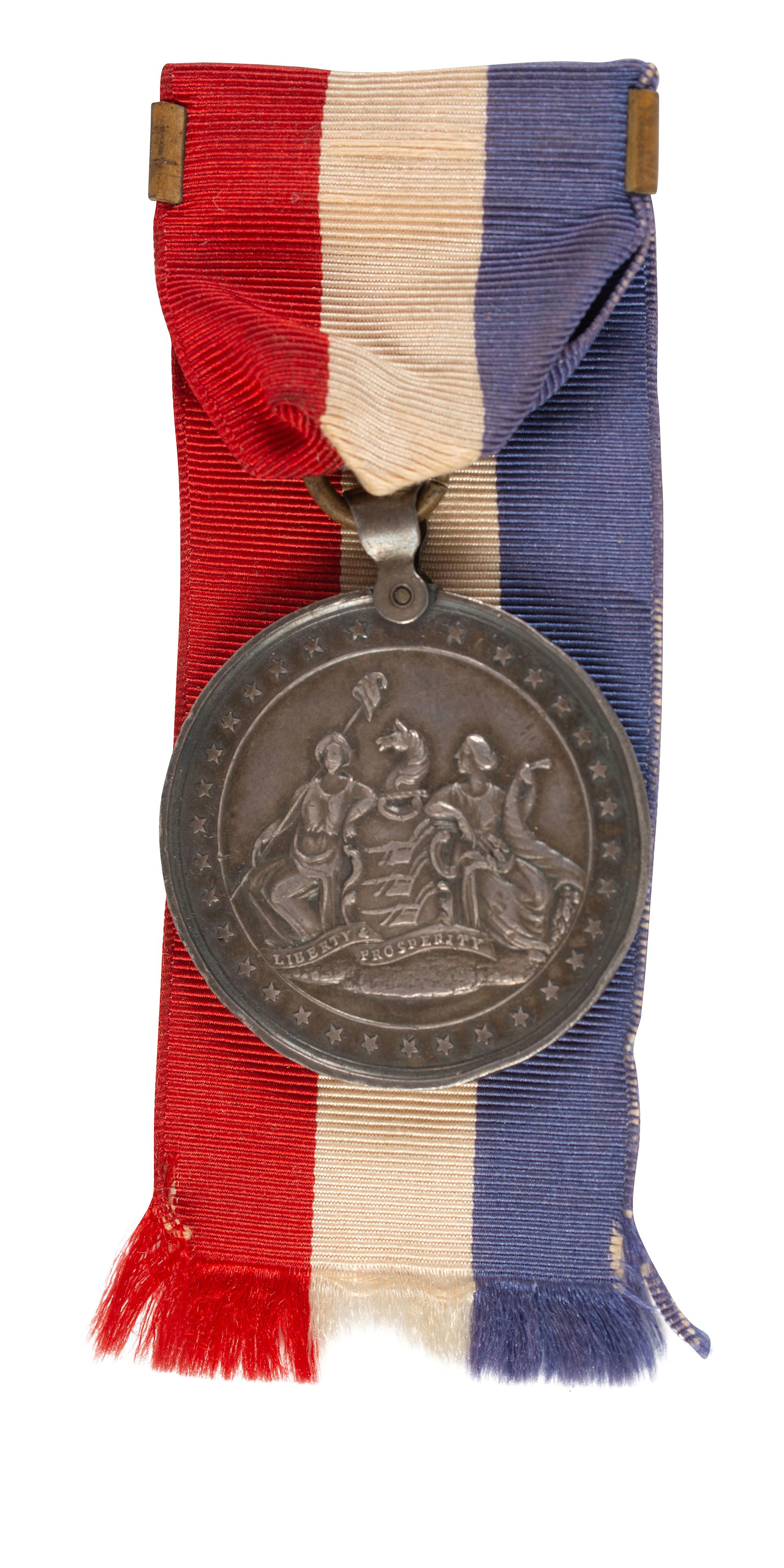 [CIVIL WAR]. New Jersey Army of the Potomac presentation medal identified to John Burke, Company C, 21st New Jersey Volunteers.