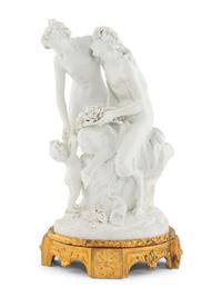 A French Gilt Bronze Mounted Biscuit Porcelain Group
