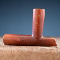 Western Great Lakes Carved Pipe Stem, with Catlinite Bowl