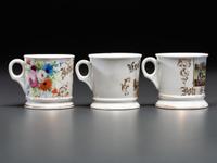Three Porcelain Occupational Shaving Mugs