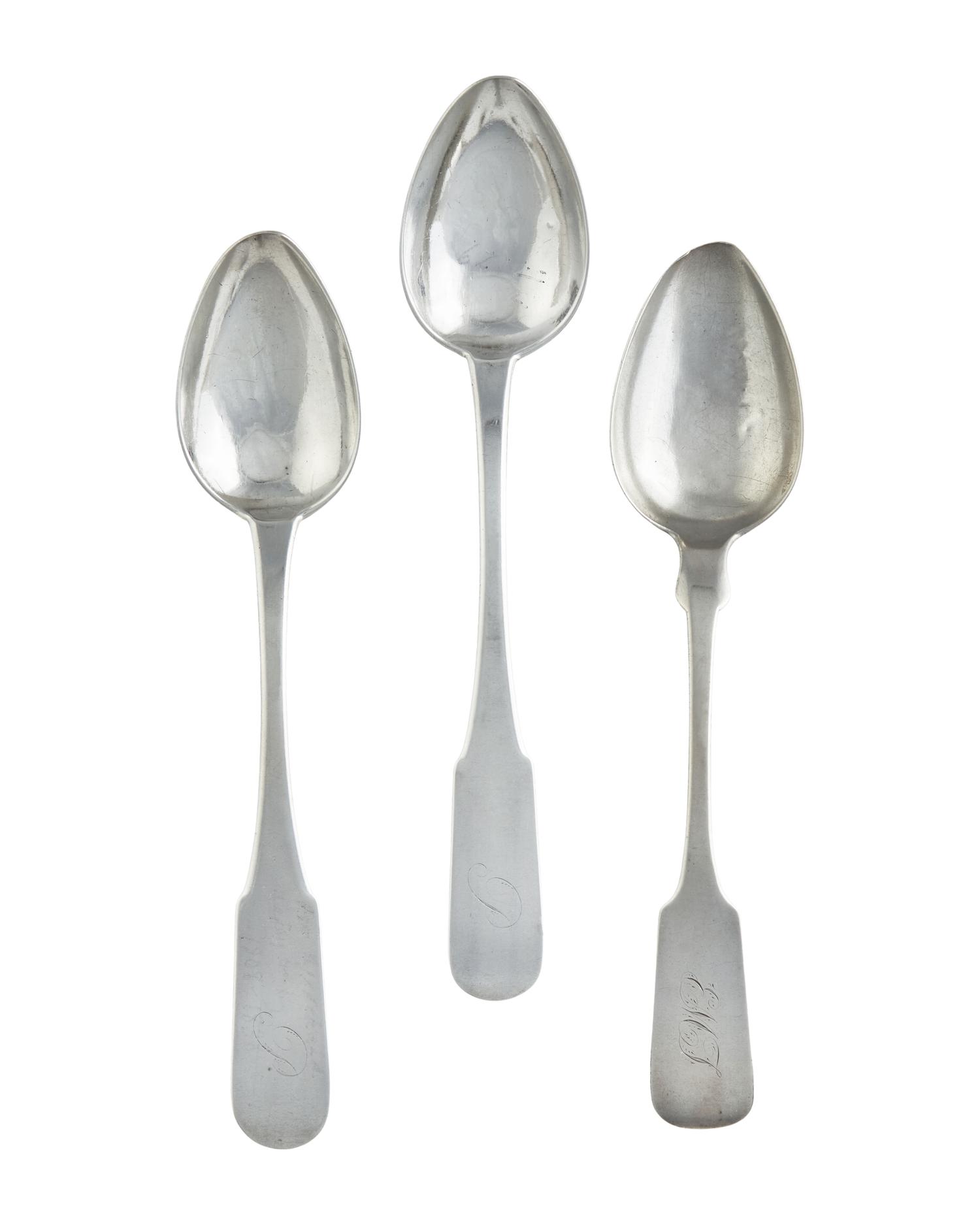 A Group of Three Silver Tablespoons