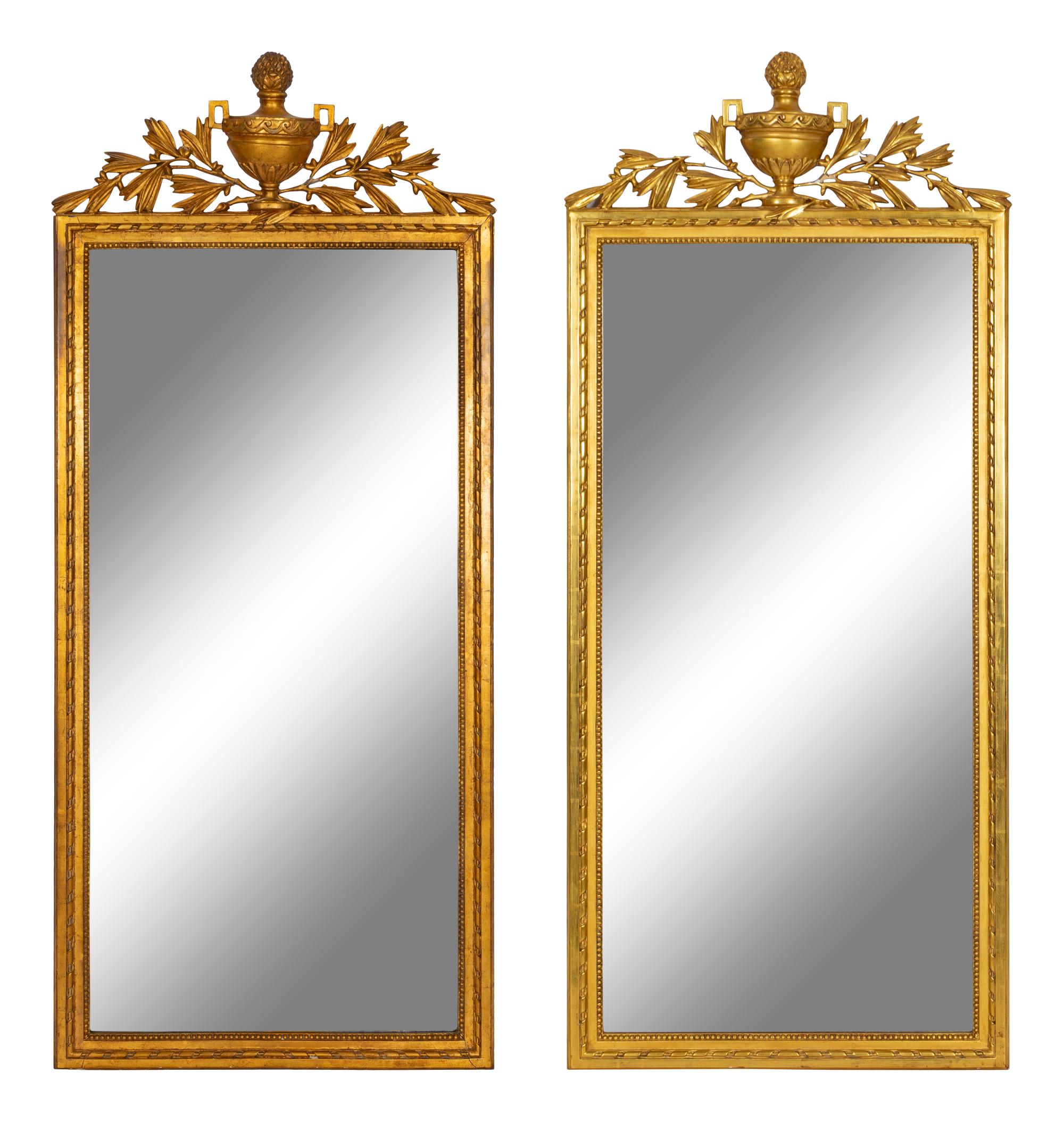 A Pair of George III Style Giltwood Pier Mirrors