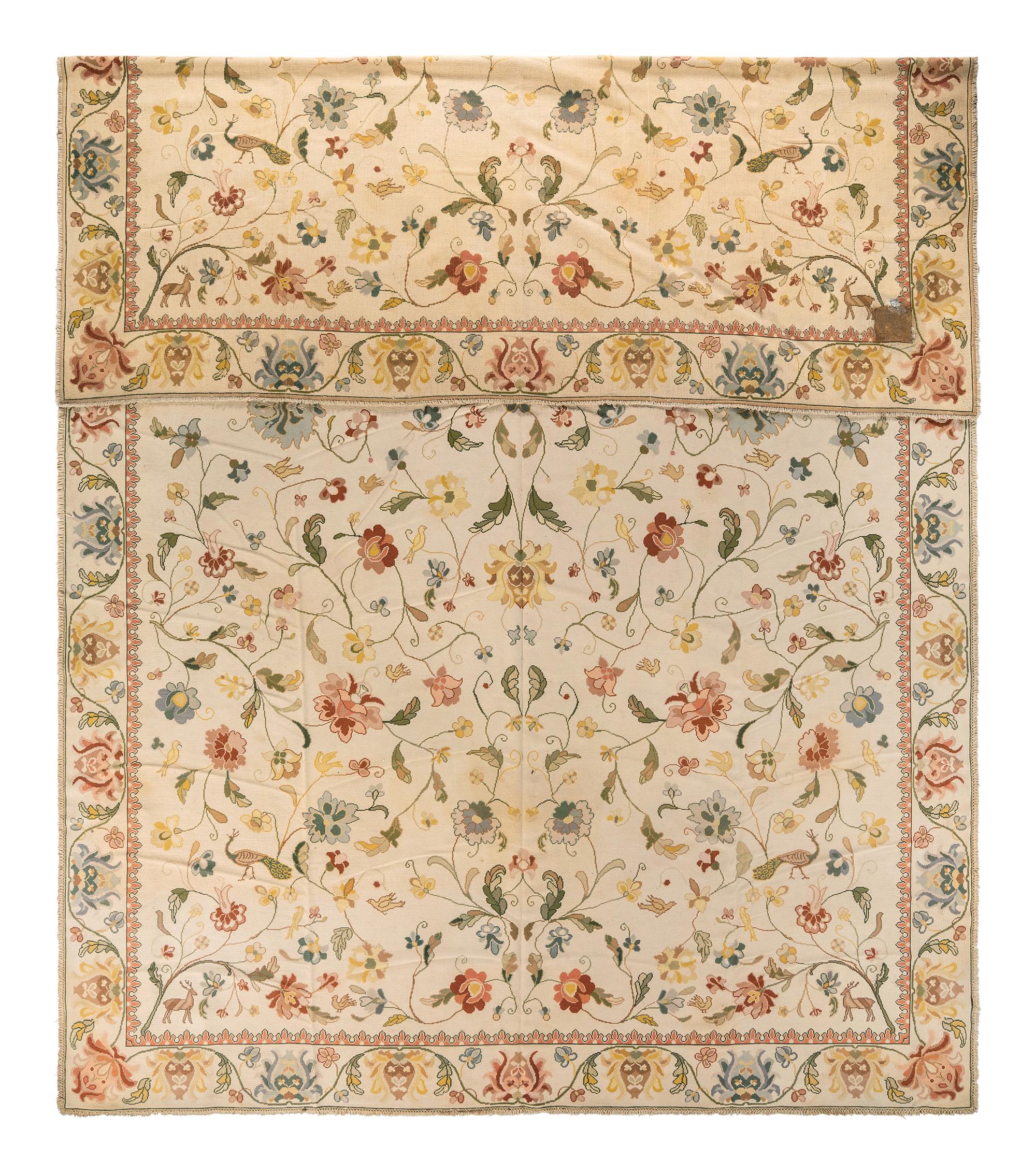 A Room Sized Aubusson Style Rug