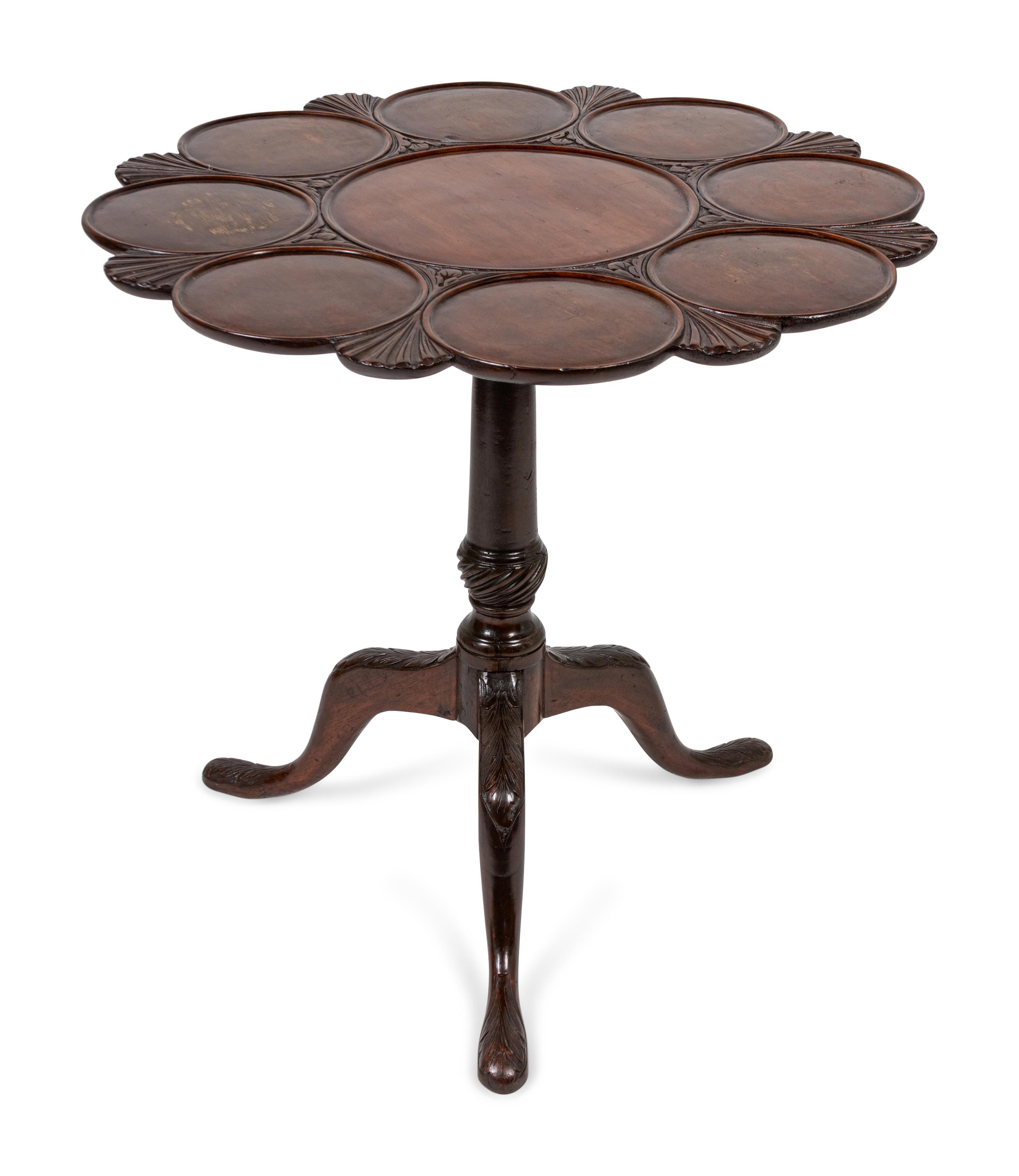 A George III Style Carved Mahogany Tilt-Top Supper Table