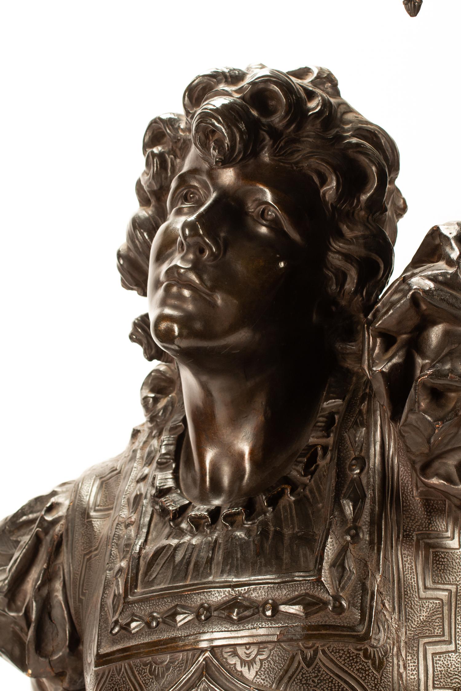 A Pair of Monumental French Carved Wood Ten-Light Torcheres