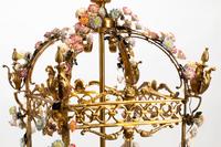 A Louis XV Style Gilt Bronze and Porcelain Hall Lantern