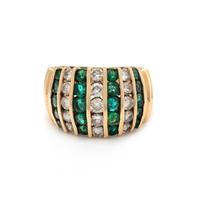 DIAMOND AND EMERALD RING
