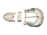Sterling Silver and Mosaic Inlay Ranger Set, with 14K Gold Accents