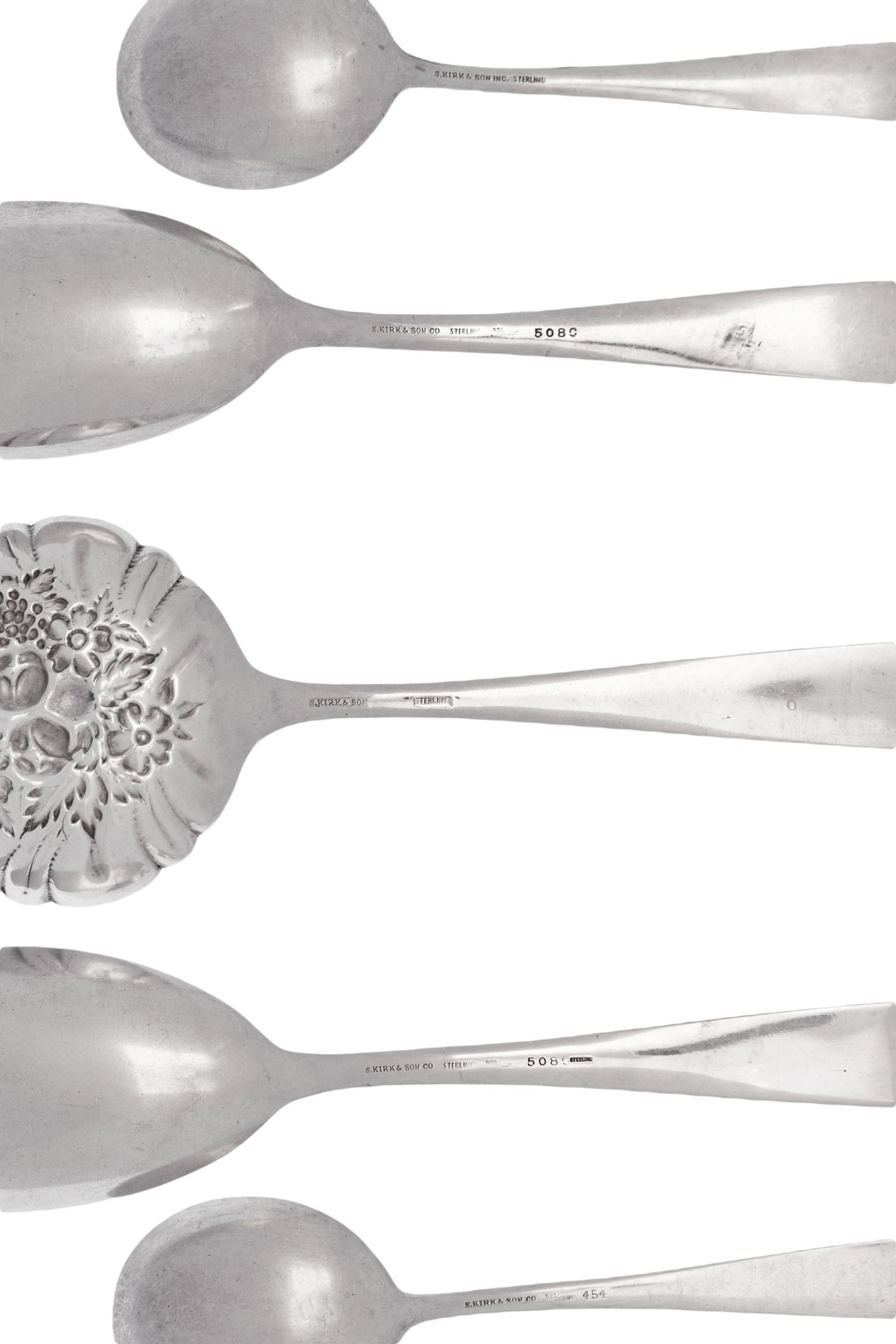 A Collection of American Silver ' Repoussé' Pattern Flatware Articles