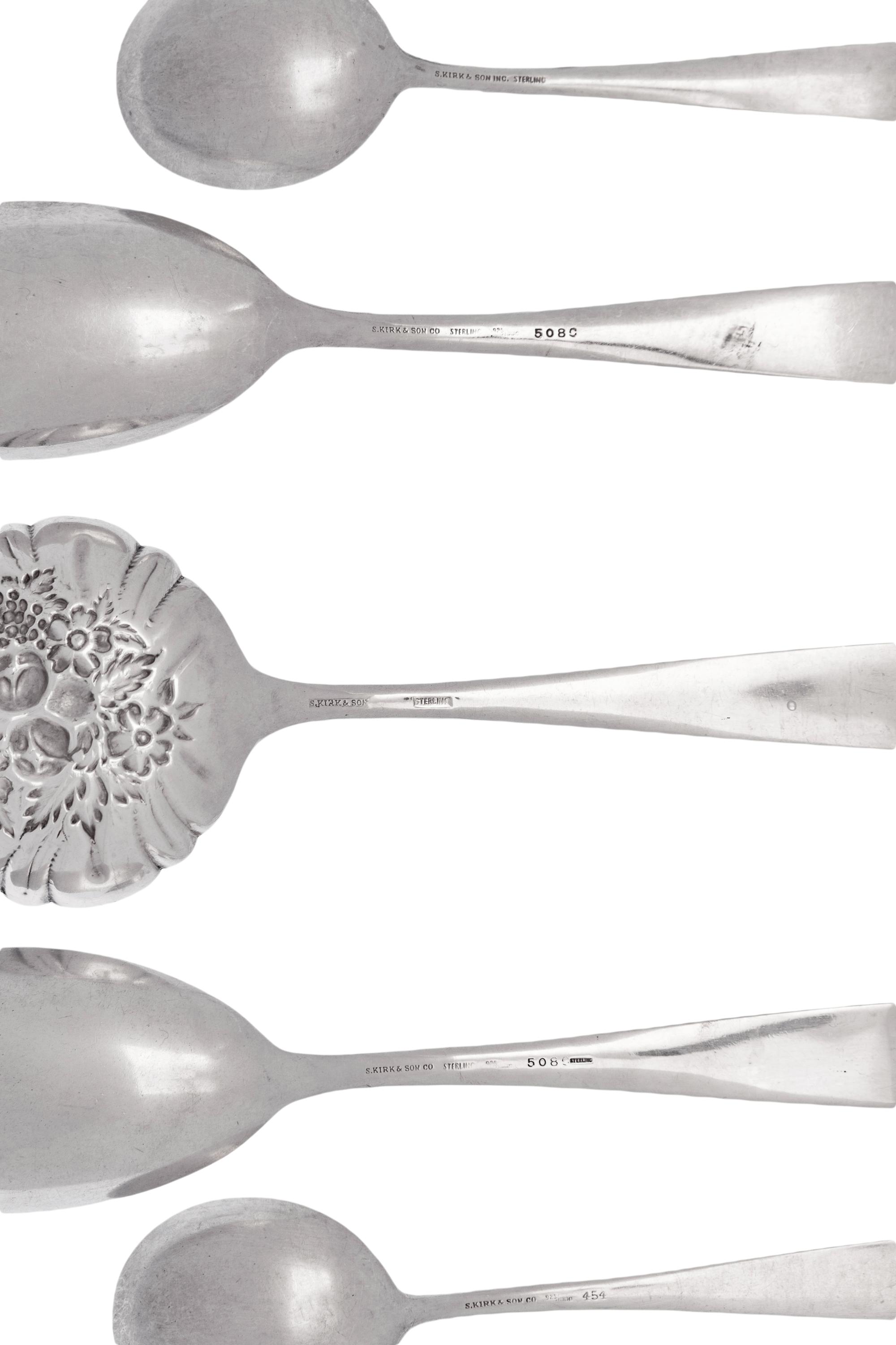 A Collection of American Silver ' Repoussé' Pattern Flatware Articles