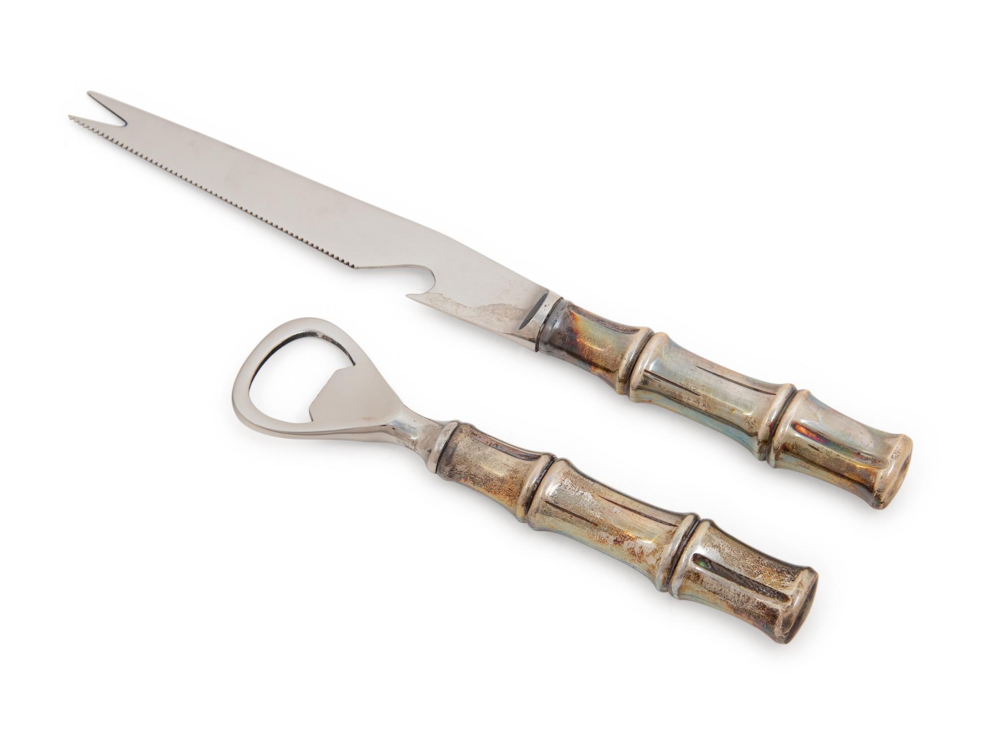 A Group of Two Tiffany & Co. Silver Bamboo Pattern Bar Articles