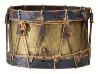 Unmarked Brass Shell Snare Drum Attributed to Thomas Leech & Company of Memphis