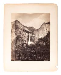 [WESTERN AMERICANA]. [WATKINS, Carleton (1829-1916), photographer]. Bridal Veil Falls, 900 feet . Mammoth plate photograph. San Francisco, CA: I.W. Taber, printed ca 1880s.