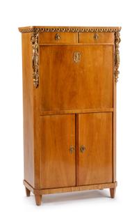 An Austrian Parcel Gilt Fruitwood Fall-Front Secretary Height 58 1/2 x width 31 1/2 x depth 16 inches. — 19TH CENTURY