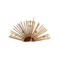 RETRO, RUBY AND YELLOW GOLD SUNBURST BROOCH