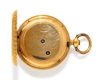 DONAT FER, ANTIQUE 18K CHAUX DE FONDS KEY WIND POCKET WATCH