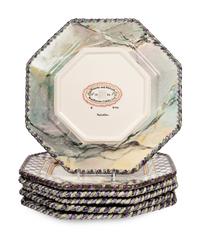 A Set of Sixteen MacKenzie-Childs MacLachlan Ceramic Dinner Plates