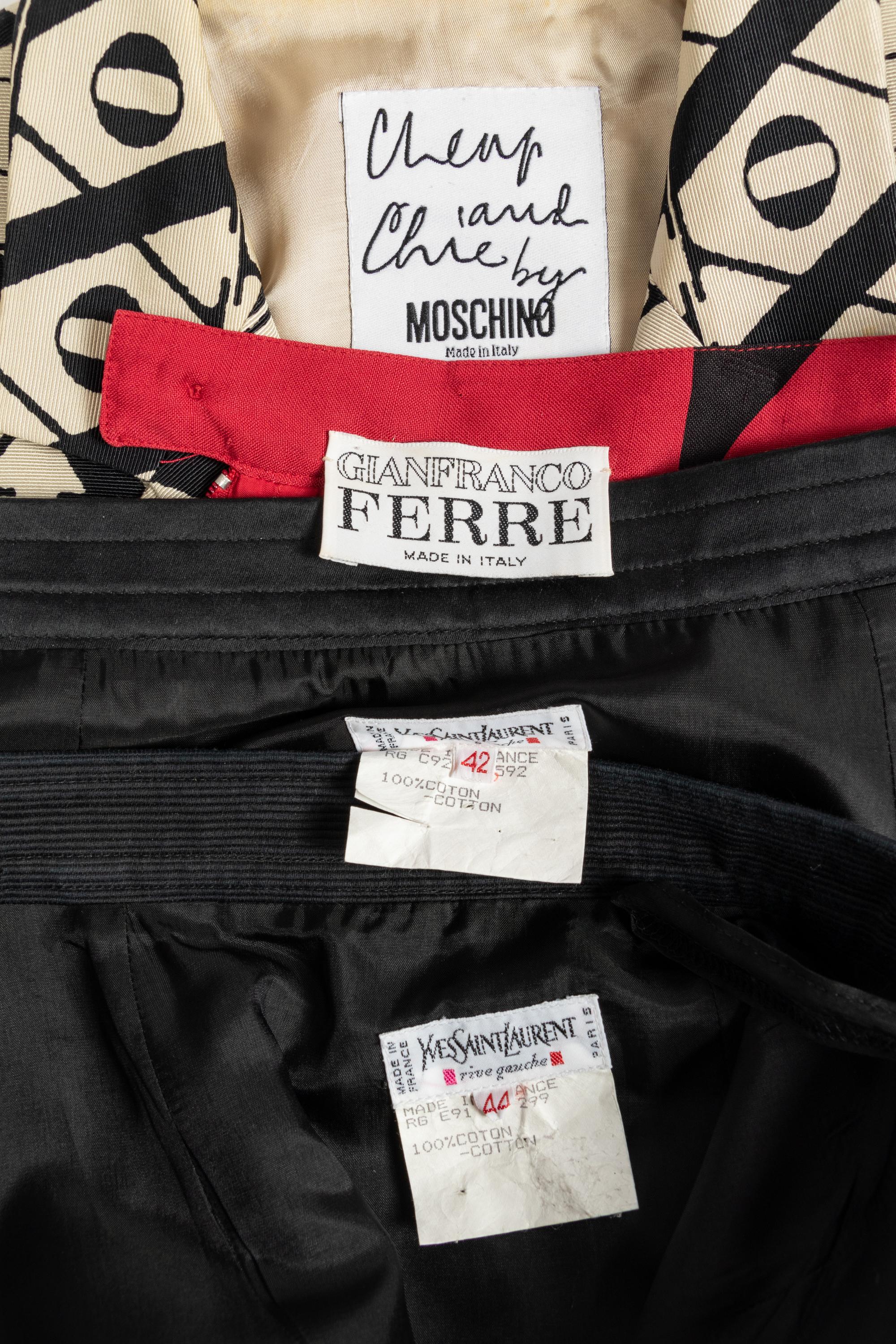 Four Designer Separates: One Moschino, Two YSL & One Ferrre, 1980-90s
