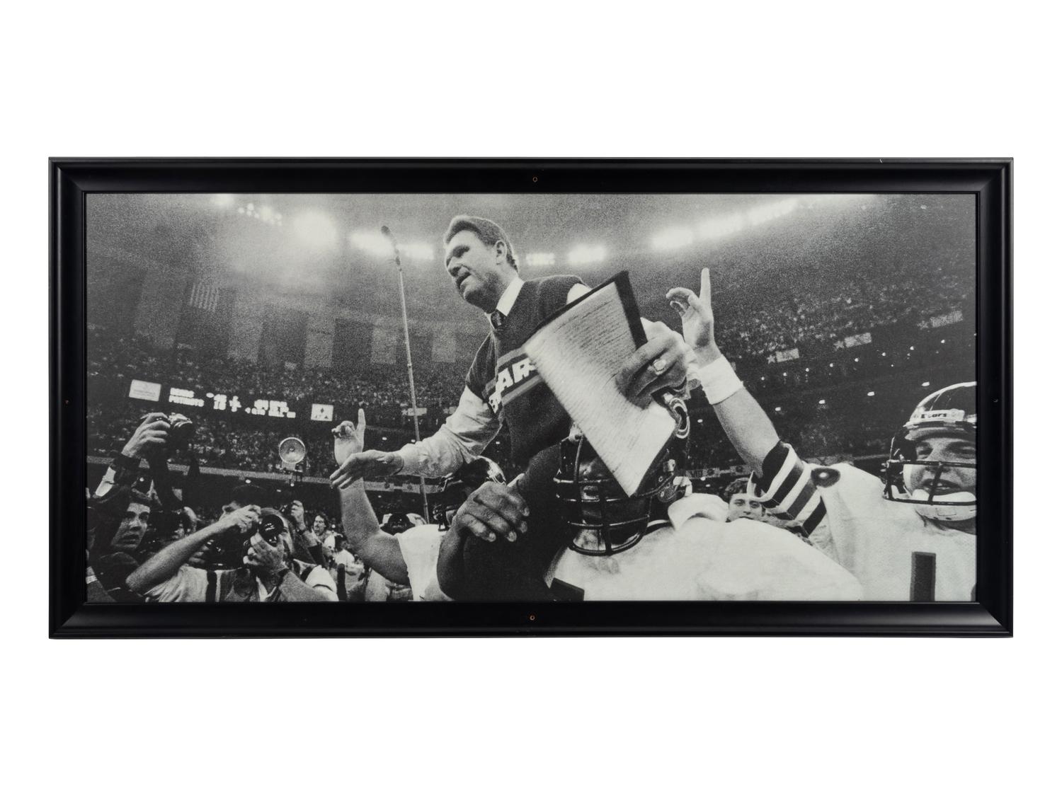 A Group of Five Photographs and Presentations Depicting the Chicago Bears at Super Bowl XX Formerly Displayed at Mike Ditka’s Restaurant