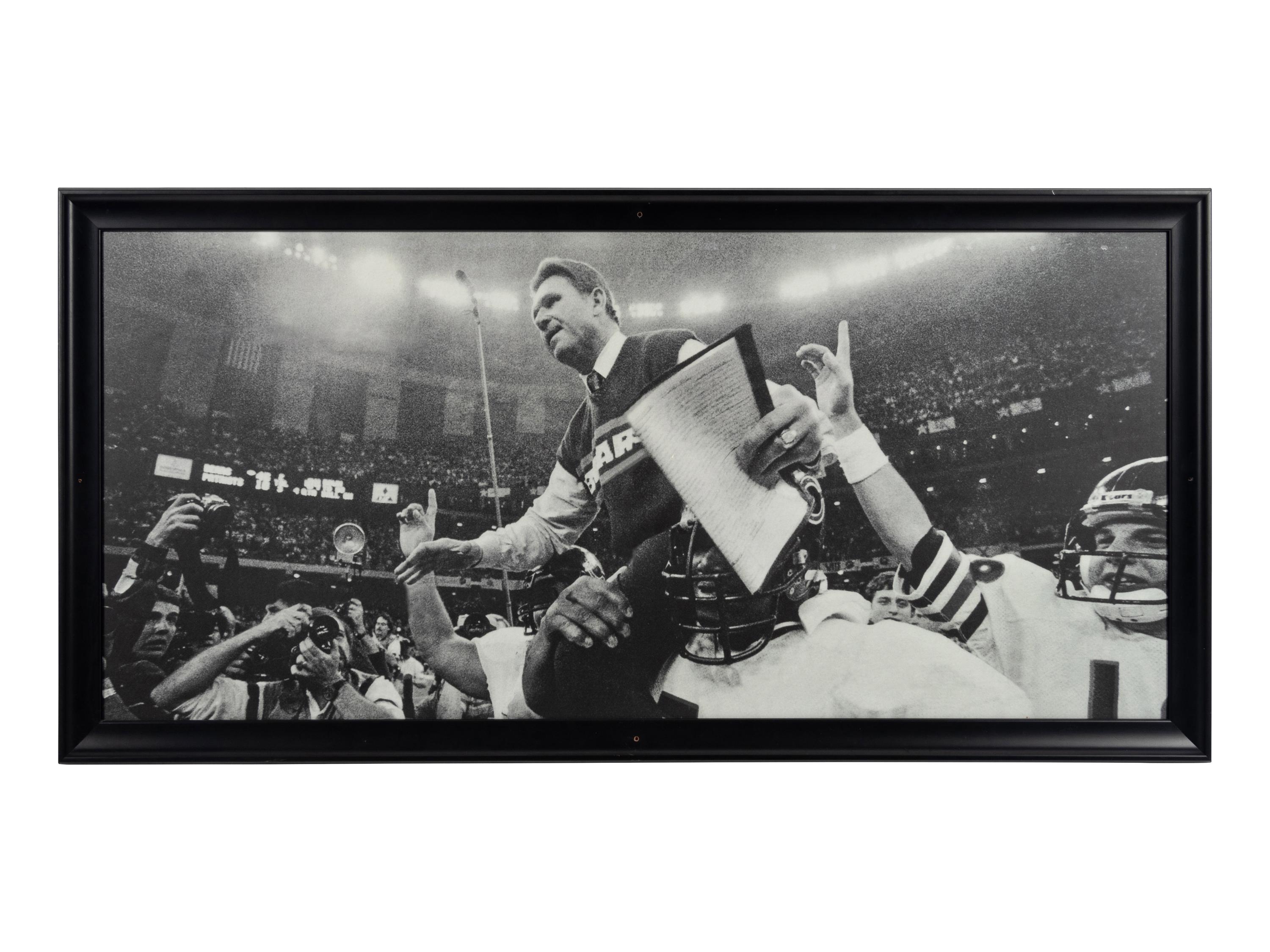 A Group of Five Photographs and Presentations Depicting the Chicago Bears at Super Bowl XX Formerly Displayed at Mike Ditka’s Restaurant