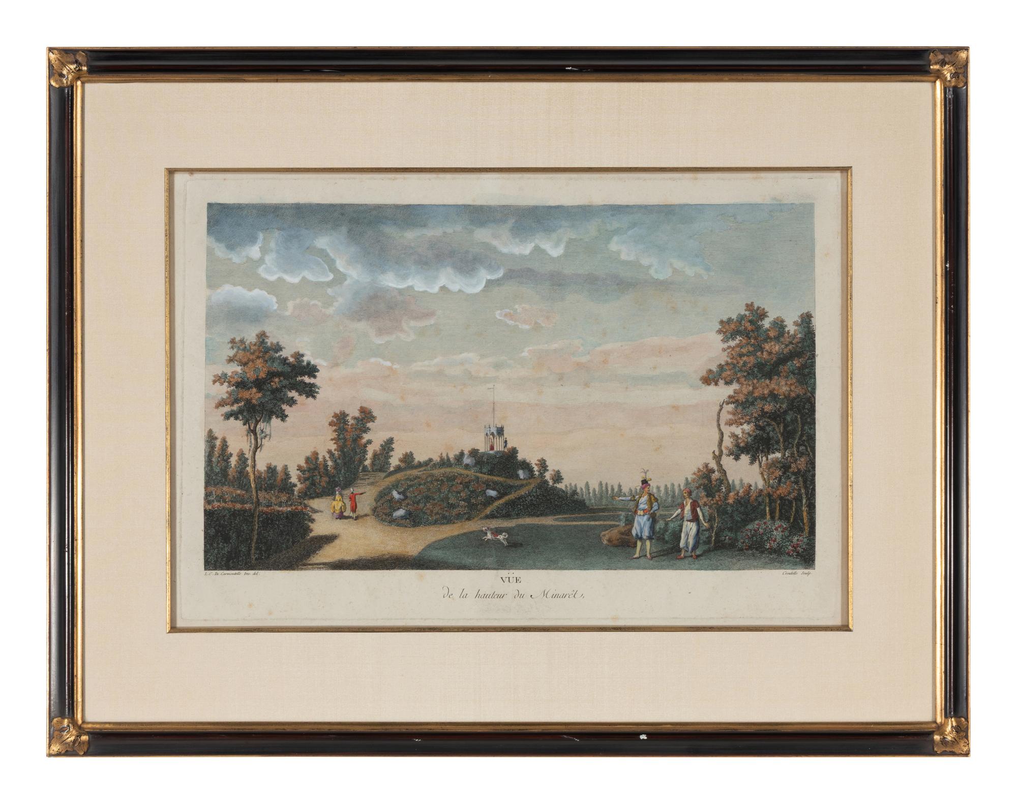 A Set of Six French Hand-Colored Engravings
