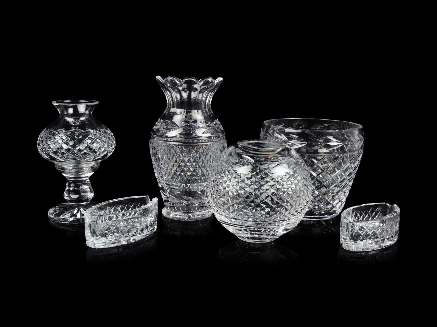 A Group of Waterford Cut Glass Table Articles