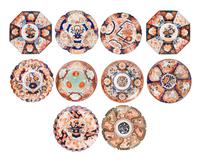 A Collection of Imari Palette Porcelain Articles Diameter of largest 20 inches. — LATE 19TH CENTURY