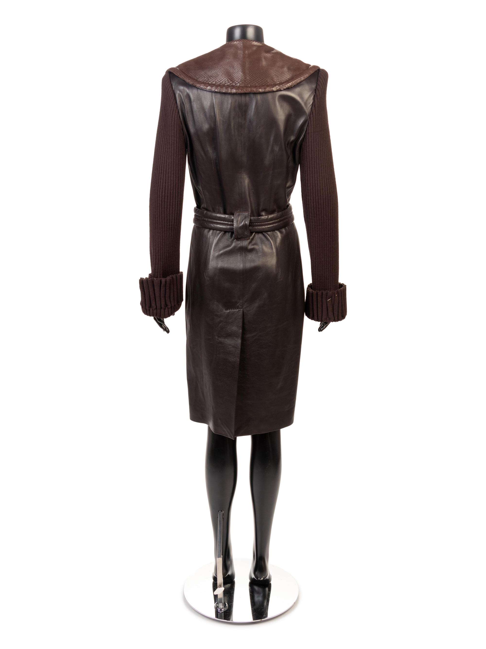 Givenchy Brown Leather & Python Jacket, 2000s