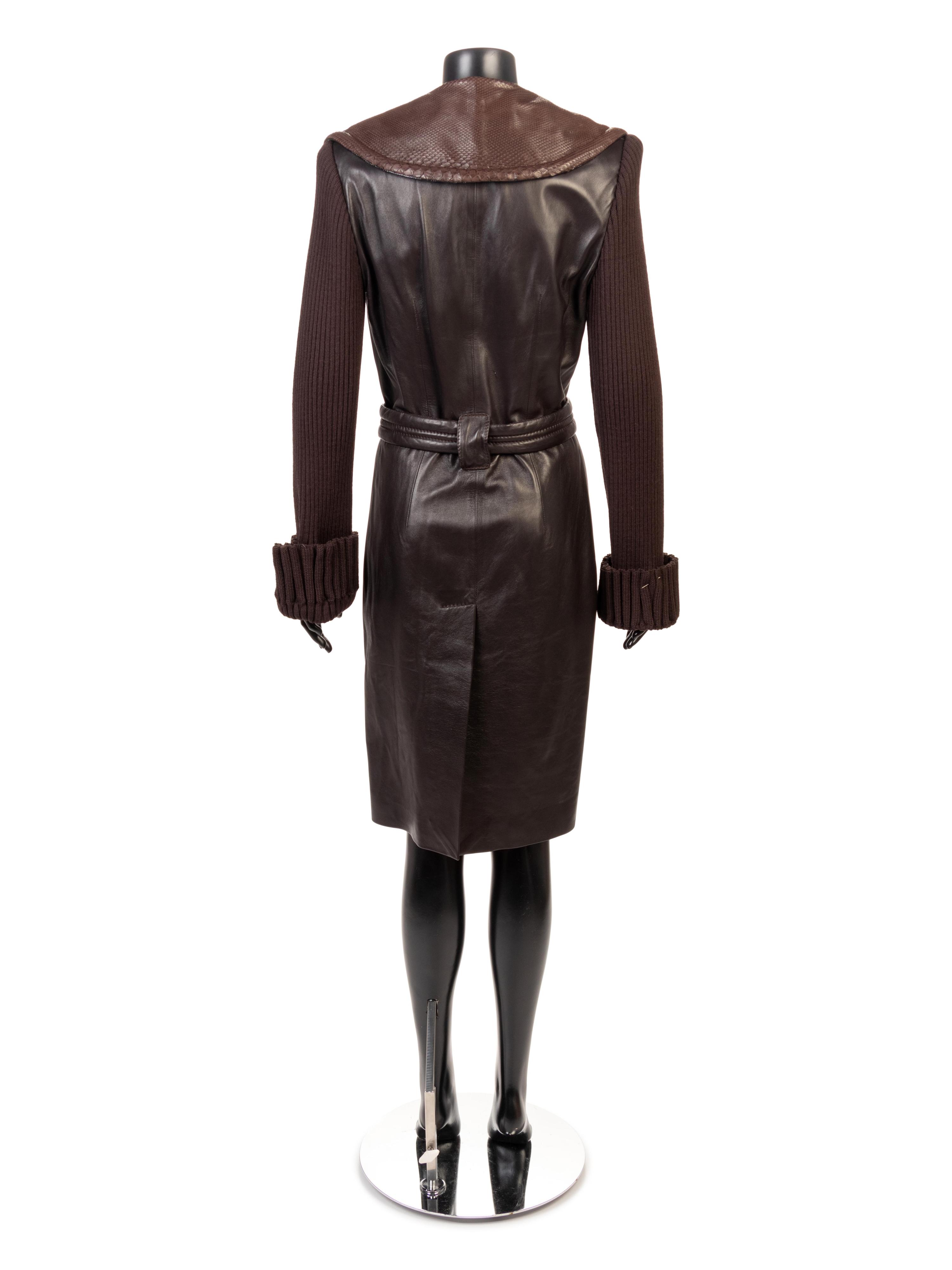 Givenchy Brown Leather & Python Jacket, 2000s