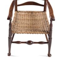 A William and Mary Ladderback Splint-Seat Armchair