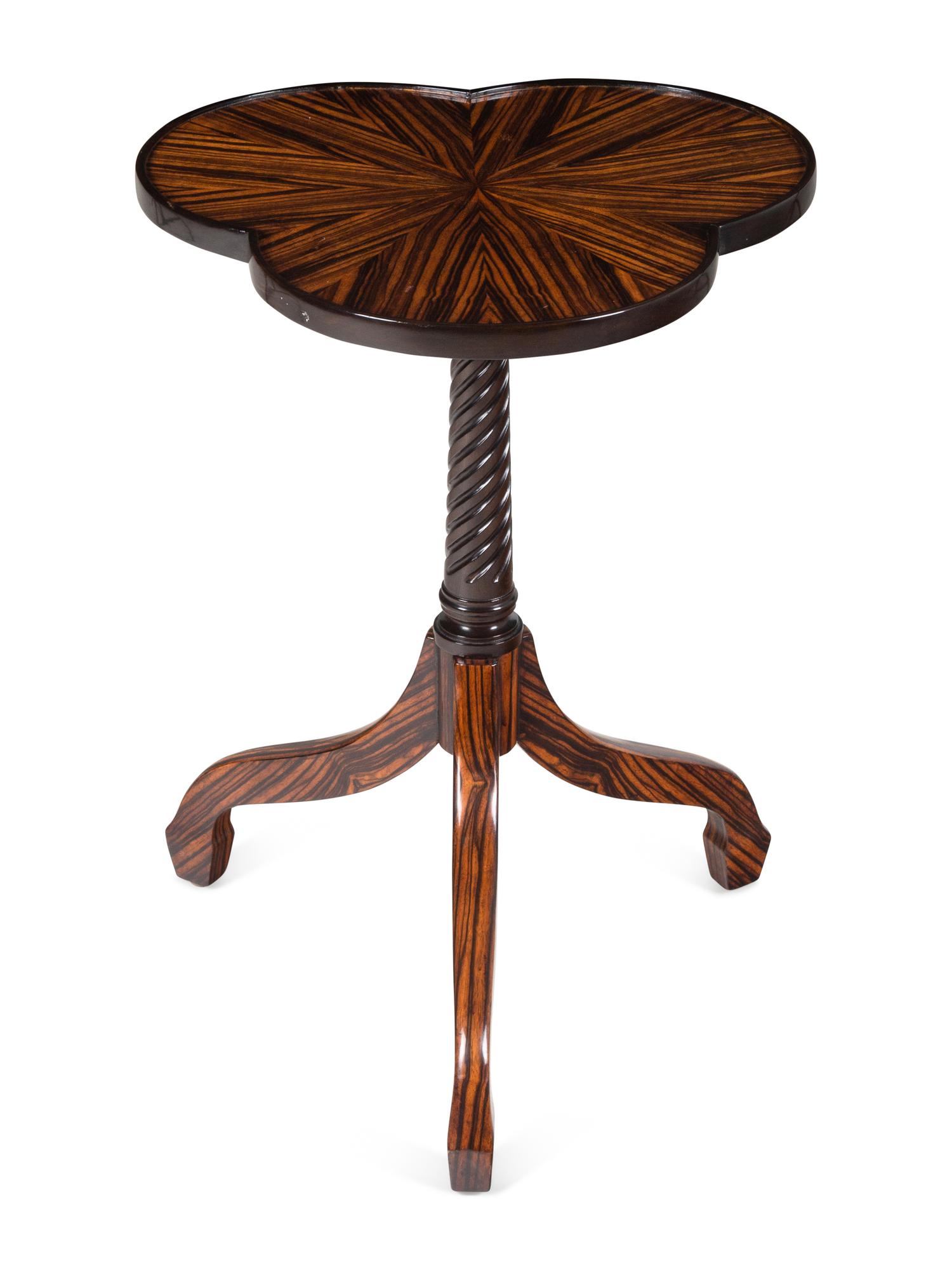 A Rose Tarlow Macassar Ebony Cloverleaf Pedestal Table