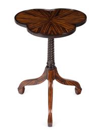 A Rose Tarlow Macassar Ebony Cloverleaf Pedestal Table