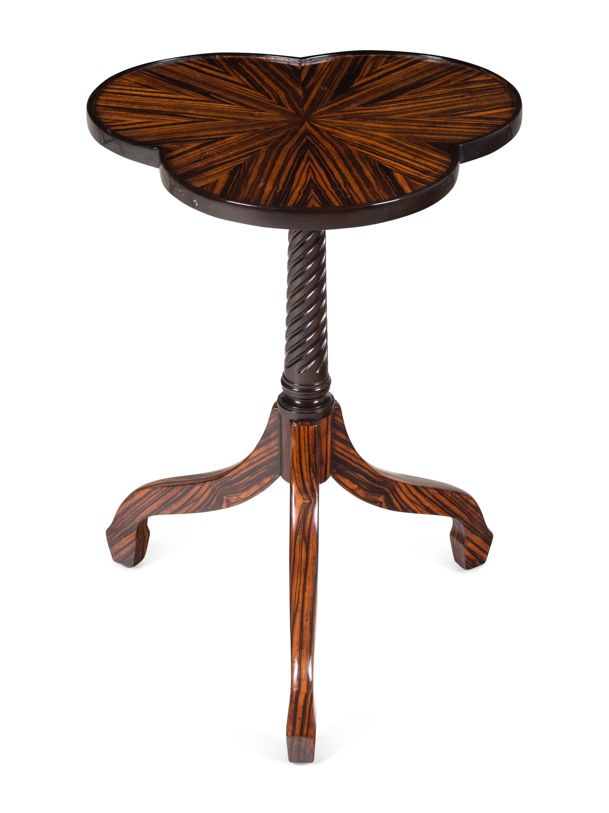 A Rose Tarlow Macassar Ebony Cloverleaf Pedestal Table