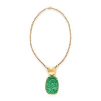 JADE AND YELLOW GOLD NECKLACE