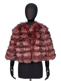 A ROSE PINK FOX FUR JACKET
