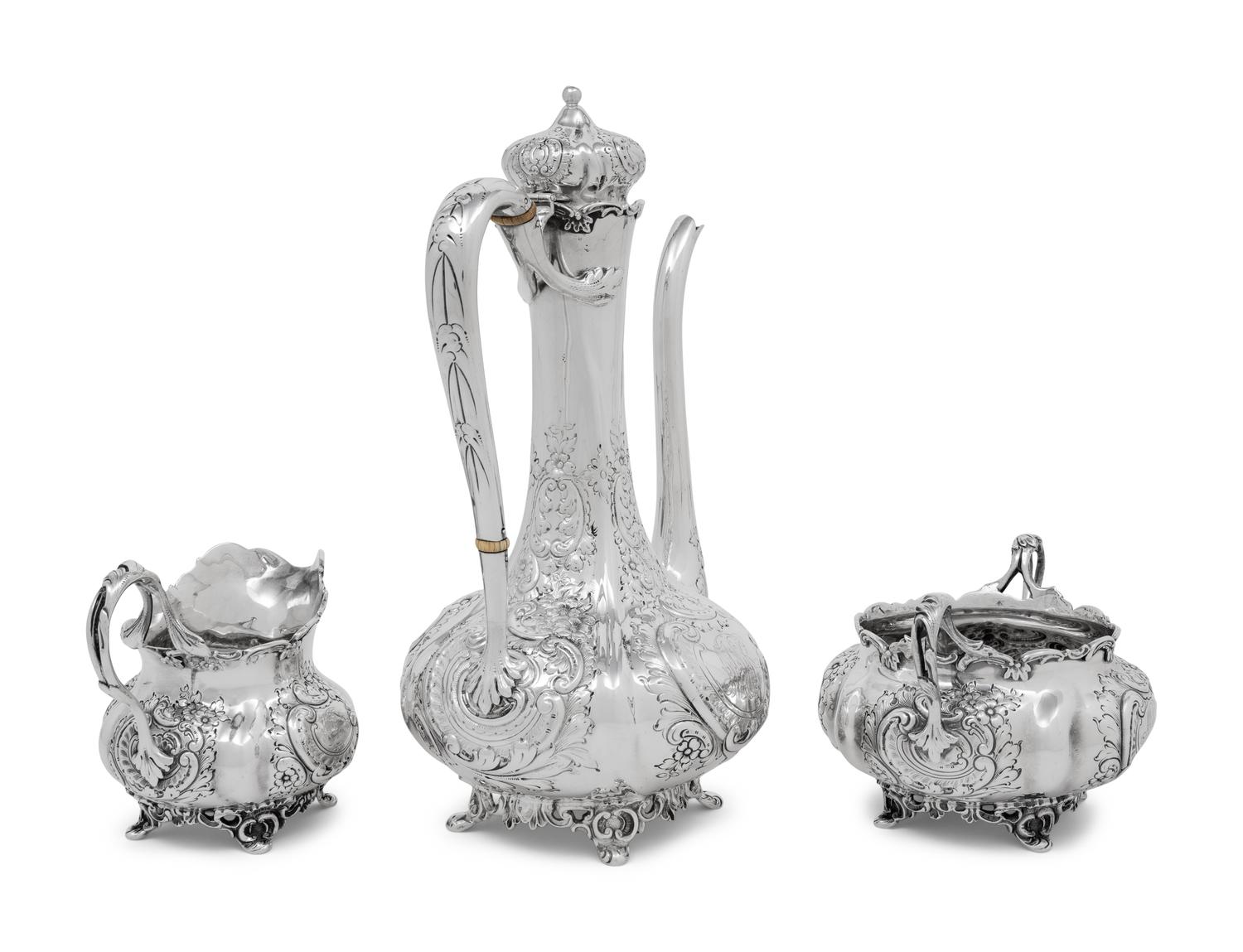An American Silver Three-Piece Coffee Service