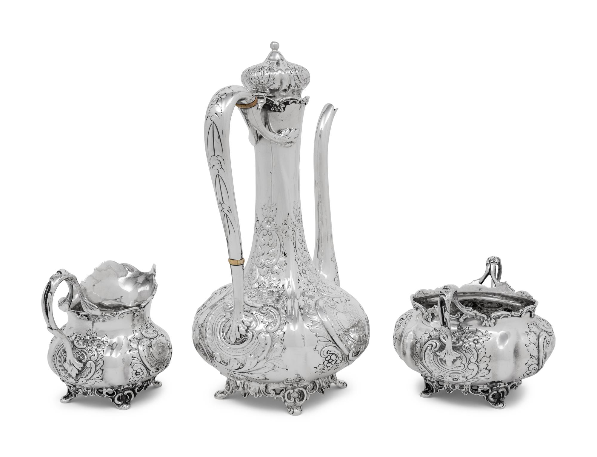 An American Silver Three-Piece Coffee Service