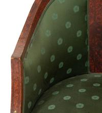 An Empire Style Burlwood Barrel-Back Armchair
