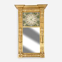 A giltwood and églomisé pier glass with clock Aaron Willard (1757-1844), Boston, MA, early 19th century