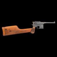 **Mauser C96 "Red 9" Broomhandle Pistol with Holster Stock and Leather Carrier Harness