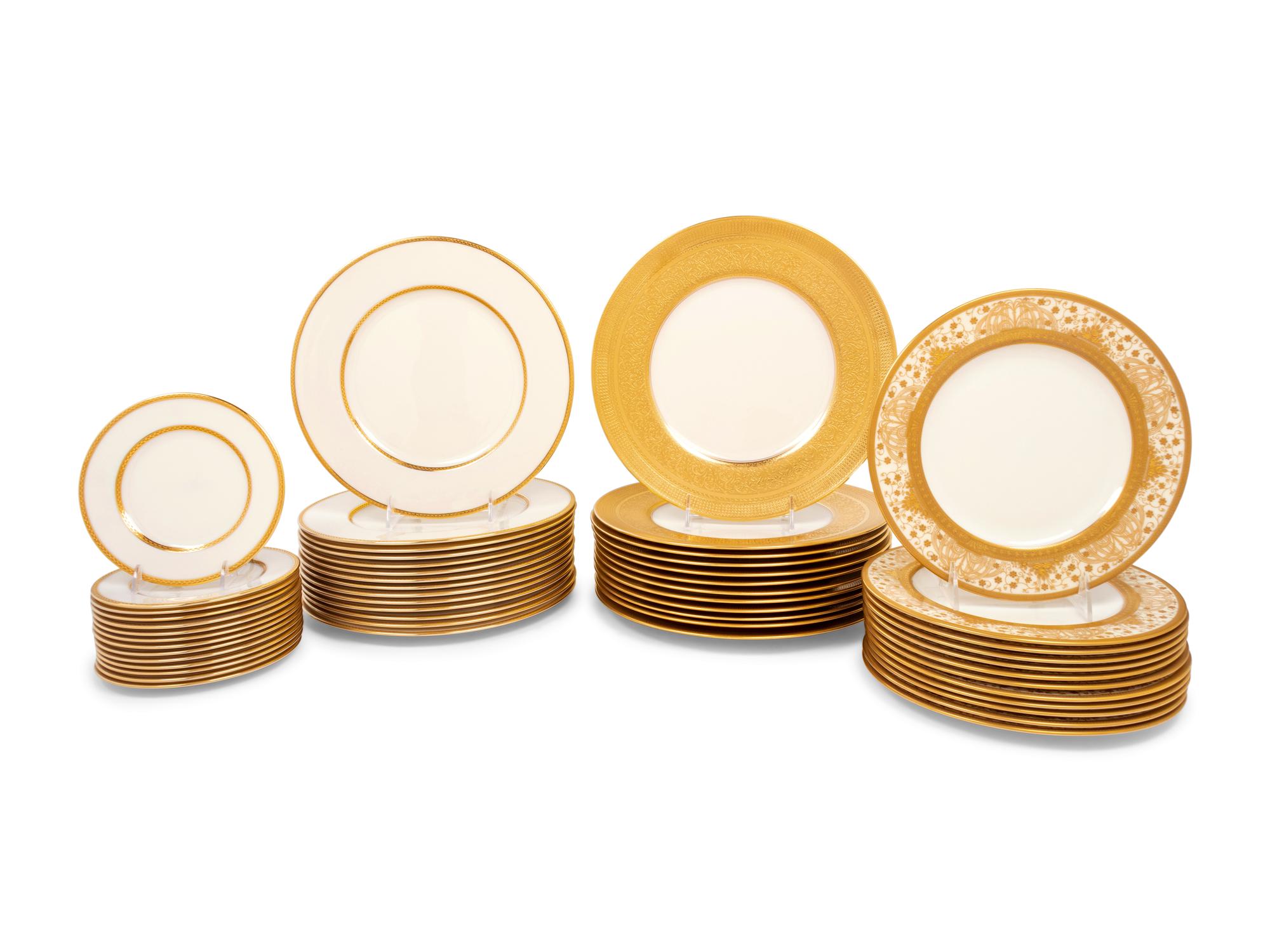 A Collection of Lenox Gilt Decorated Porcelain Dinnerware