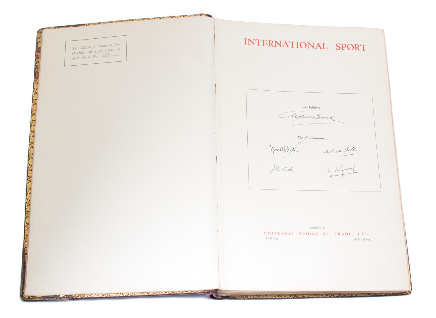 STOCK, Alphons. International Sport.
