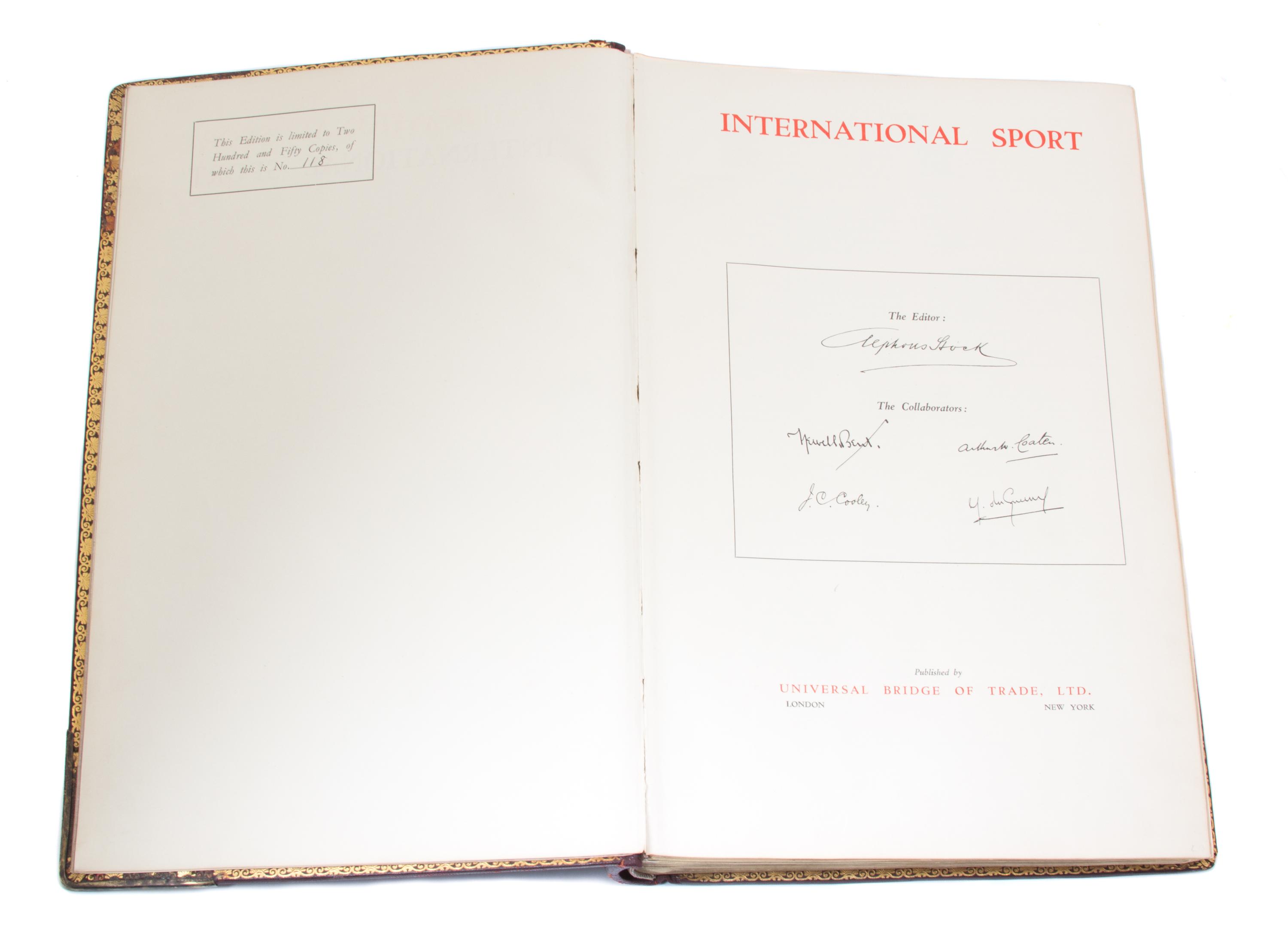 STOCK, Alphons. International Sport.